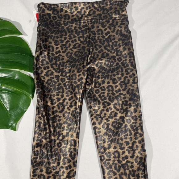 NWT Spanx [ XS ] Leopard Print Faux Leather Leggings - Picture 10 of 12